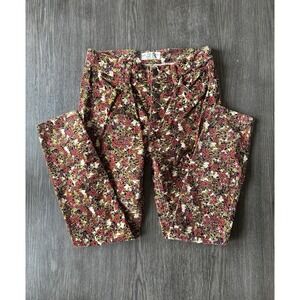 We The Free Sun‎ Chaser Floral High Rise Button Fly Courteroy Skinny Ankle Sz 28